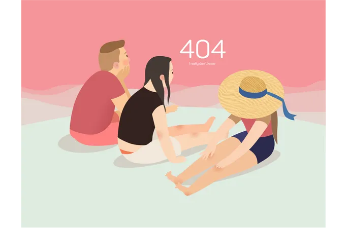 Modelo De Pagina Web De Erro 404 Com Familia Em Fundo Rosa Ilustracao Vetorial De Desenho Animado Plano De Familia Assistindo Por Do Sol Paisagem Do Nascer Do Sol Ceu Rosa Fundo Garota Usando Um Chapeu Ilustração
