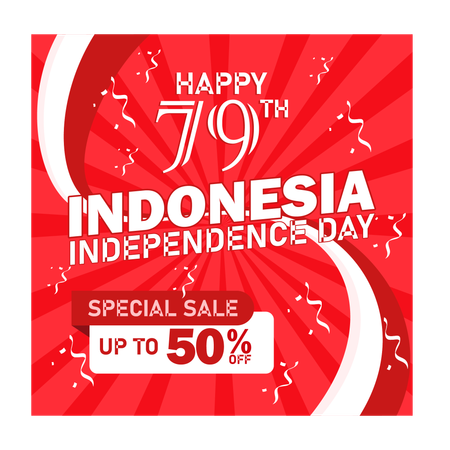 Indonesia 79th independence day Sale  Illustration