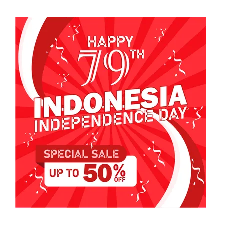 Indonesia 79th independence day Sale  Illustration