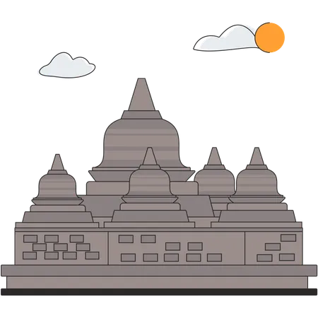 Indonesia - Borobudur Temple  Illustration