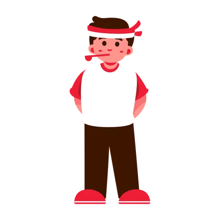 Indonesia Boy with Bandana  Illustration