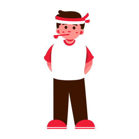 Indonesia Boy with Bandana  イラスト