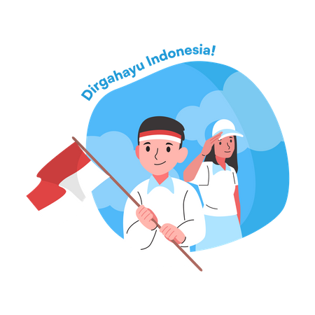 Indonesia Independence Ceremony  Illustration