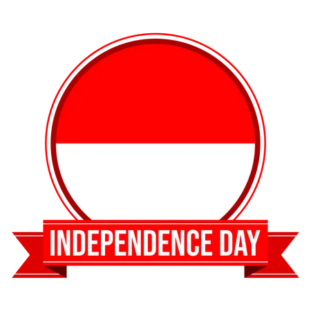 Indonesia Independence Day Badge Illustration