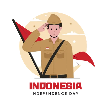 Flat Indonesia Independence Day Illustration Flat Vector Illustration Isolated On White Background Illustration