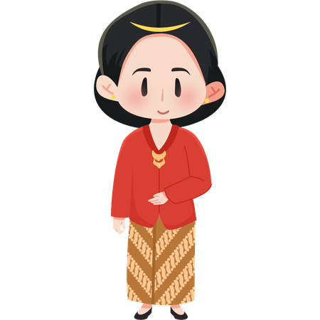 Chica kebaya indonesia  Ilustración