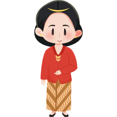 Chica kebaya indonesia  Ilustración