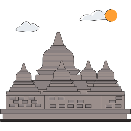 Indonesia - Templo de Borobudur  Ilustración