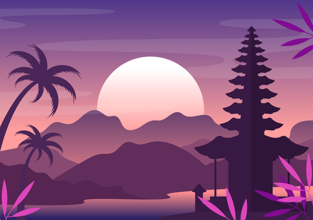 Indonesian Building  Illustration