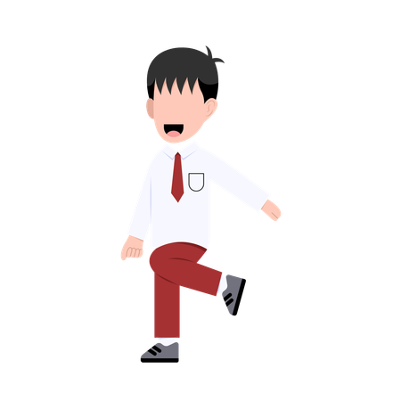 Indonesian Elementary School Student Character  Illustration