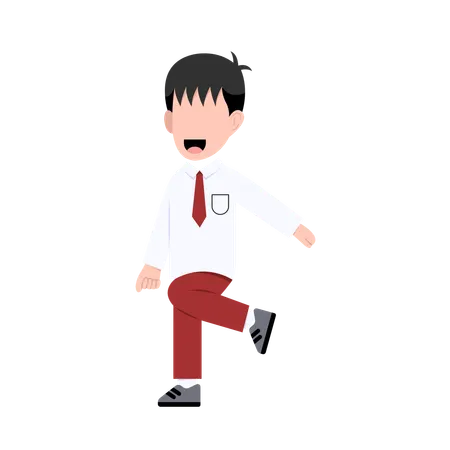 Indonesian Elementary School Student Character  Illustration