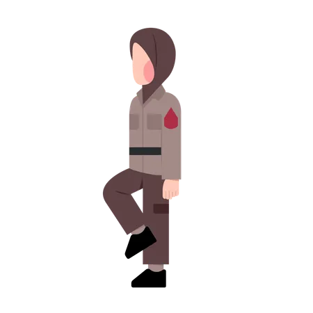 Indonesian female police in uniform  Illustration