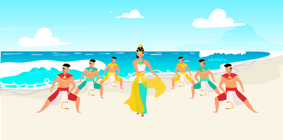 Indonesian Festival Dance  Illustration