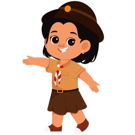 Indonesian Girl Scout  Illustration