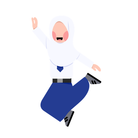 Indonesian Hijab Junior High School Student  Illustration