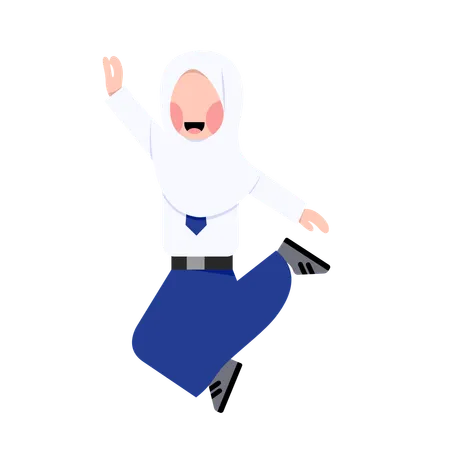 Indonesian Hijab Junior High School Student  Illustration