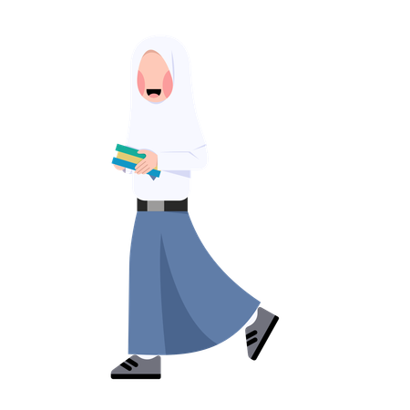 Indonesian Hijab Senior High School Student  Illustration