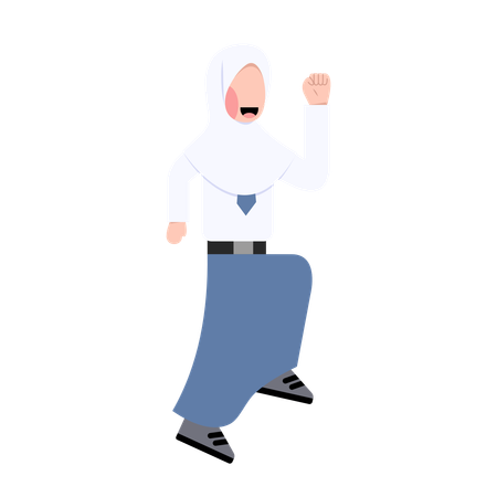 Indonesian Hijab Senior High School Student  Illustration