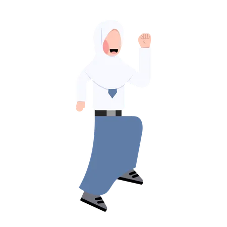 Indonesian Hijab Senior High School Student  Illustration