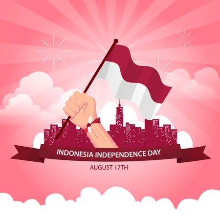 Indonesian Independence Day Illustration Vector Indonesian Flag Indonesian National Day Concept On 17 August Illustration