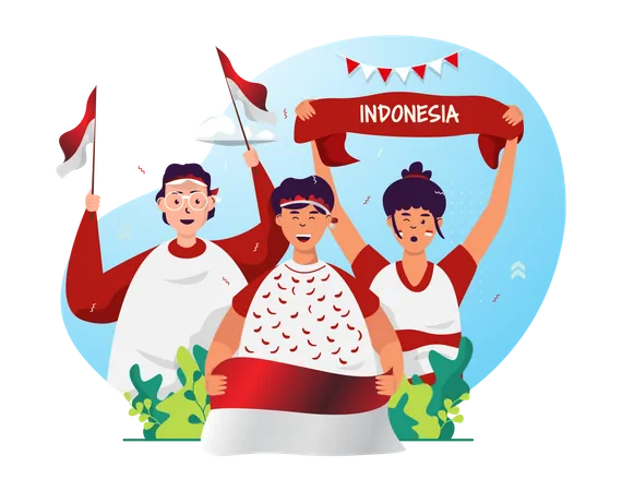 Indonesian independence day celebration Illustration