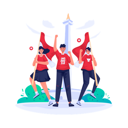 Indonesian independence day celebration  Illustration
