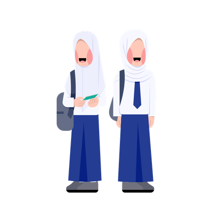 Indonesian Junior High School Students  Illustration