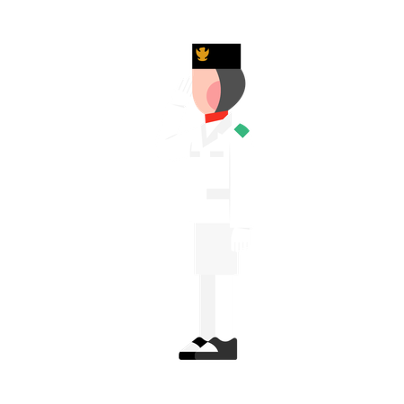 Indonesian man giving salute  Illustration