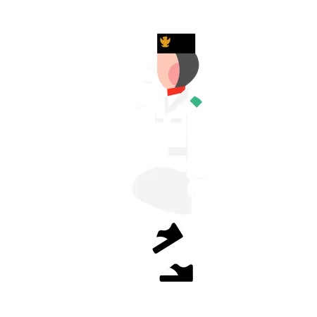 Indonesian man giving salute  Illustration