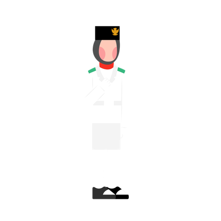 Indonesian man giving standing pose  Illustration