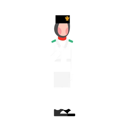 Indonesian man giving standing pose  Illustration