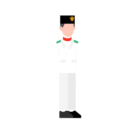 Indonesian man giving standing pose  Illustration