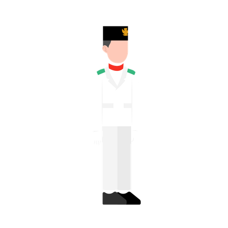 Indonesian man giving standing pose  Illustration