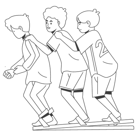 Indonesian people playing clog race  Illustration