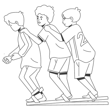 Indonesian people playing clog race  Illustration