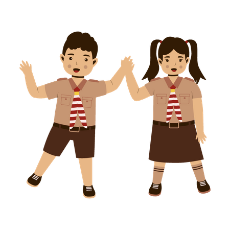 Indonesian scout kids  Illustration