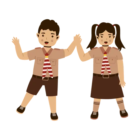 Indonesian scout kids  Illustration