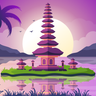 indonesian temple illustrations free