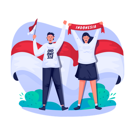 Indonesian youth celebration  Illustration