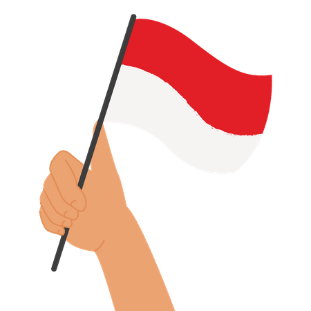 Indonesische Flagge halten  Illustration