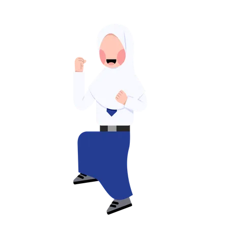 Étudiante indonésienne en hijab  Illustration