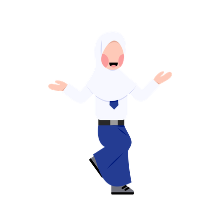 Étudiante indonésienne en hijab  Illustration