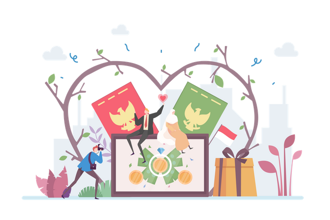 Indonesische Hochzeit  Illustration