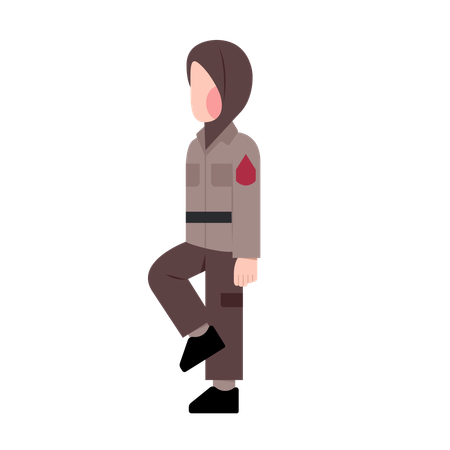 Indonesische Polizistin in Uniform  Illustration