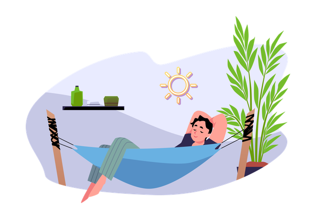 Indoor hammock leisure  Illustration