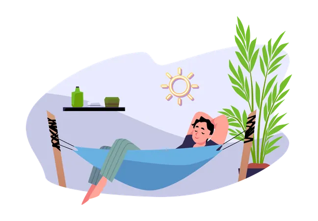 Indoor hammock leisure  Illustration