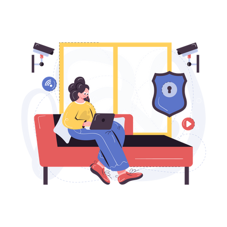 Indoor Security System  Illustration