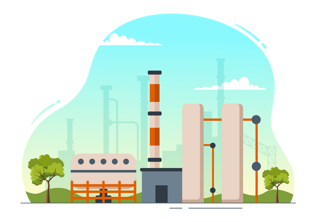 Indústria de fabricação de compostos orgânicos  Illustration