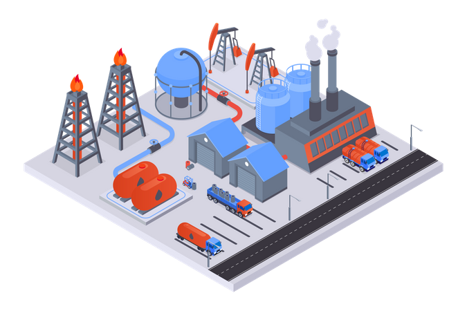 Industria del aceite  Ilustración