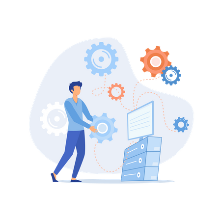 Industrial automated arm for business process automation  Illustration